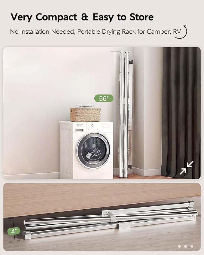 Clothes Drying Rack 79 Inches Folding Indoor Outdoor, Drying Rack Clothing - Image 3