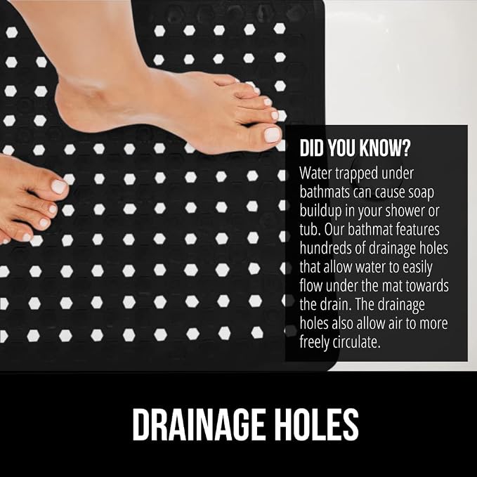 GORILLA GRIP Patented Square Shower Stall Mat, Small Bathtub Floor Mats - Image 4