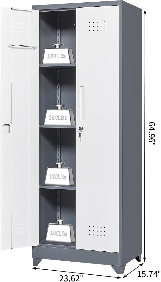 Broom Closet, Metal Storage Cabinet - Image 3