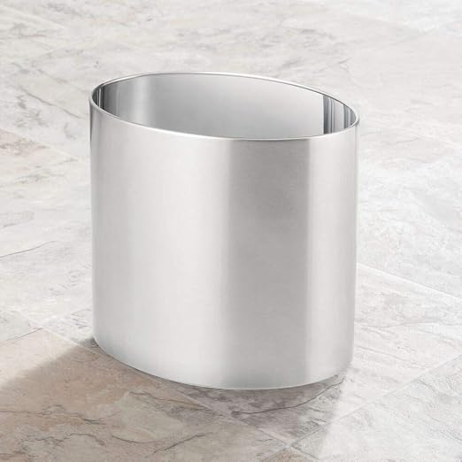mDesign Stainless Steel Metal Oval Trash Can, 7.9 Liter/2.09 Gallon Wastebasket - Image 4