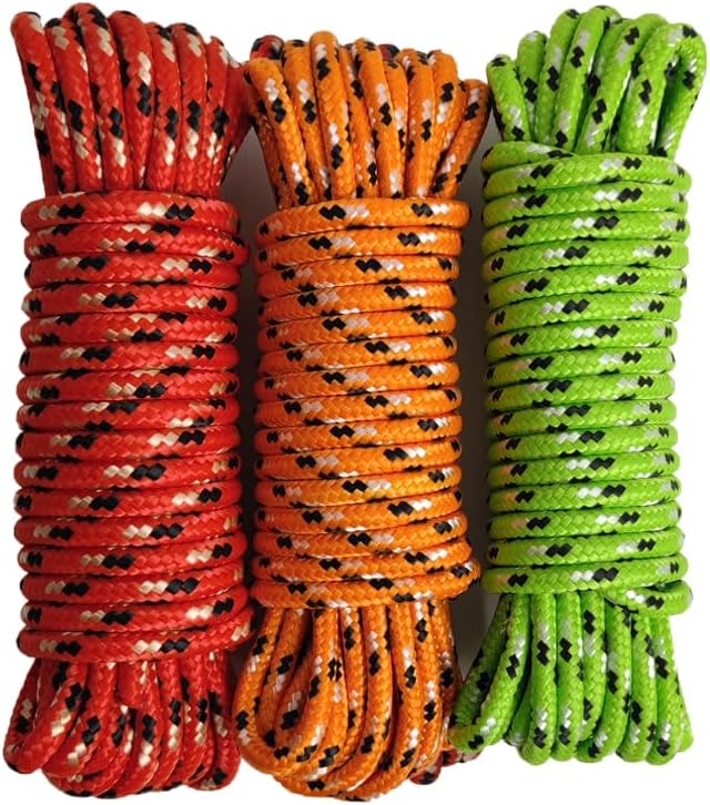 Diamond Braided Polypropylene Rope Nylon Rope Mix Thick Heavy Duty Ropes 1/4 by GIAHAND