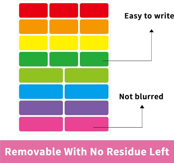 STARLIBOO Removable Labels, Removable Colored Labels Stickers, Self-Adhesive - Image 3