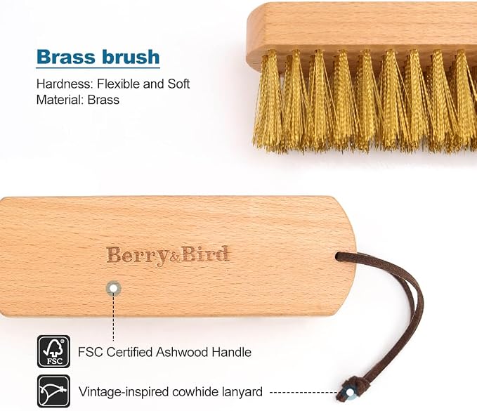 Berry&Bird Brass Brush, Ashwood Premium Brass Wire Brush - Image 2