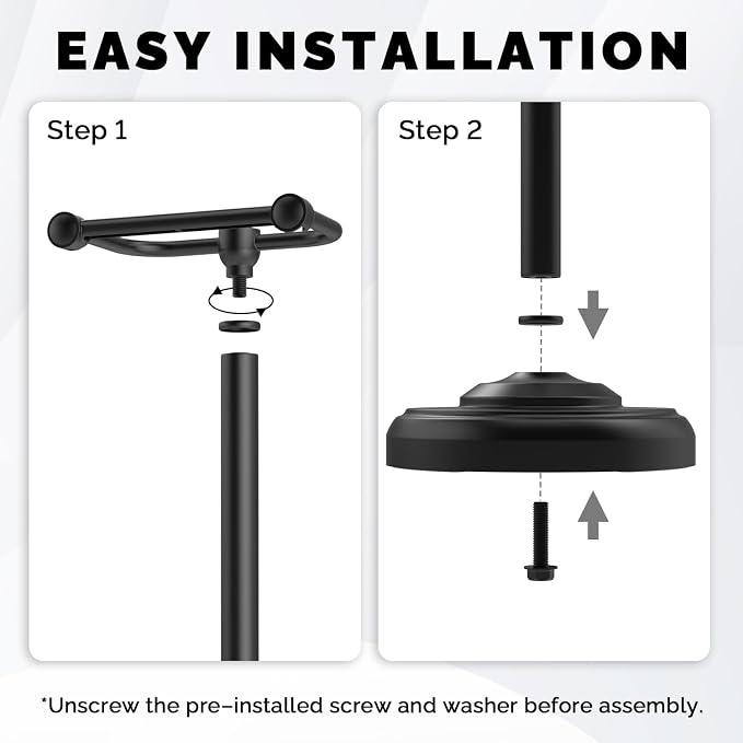 Black Toilet Paper Holder Stand, Matte Black Toilet Paper Holder Free Standing - Image 8