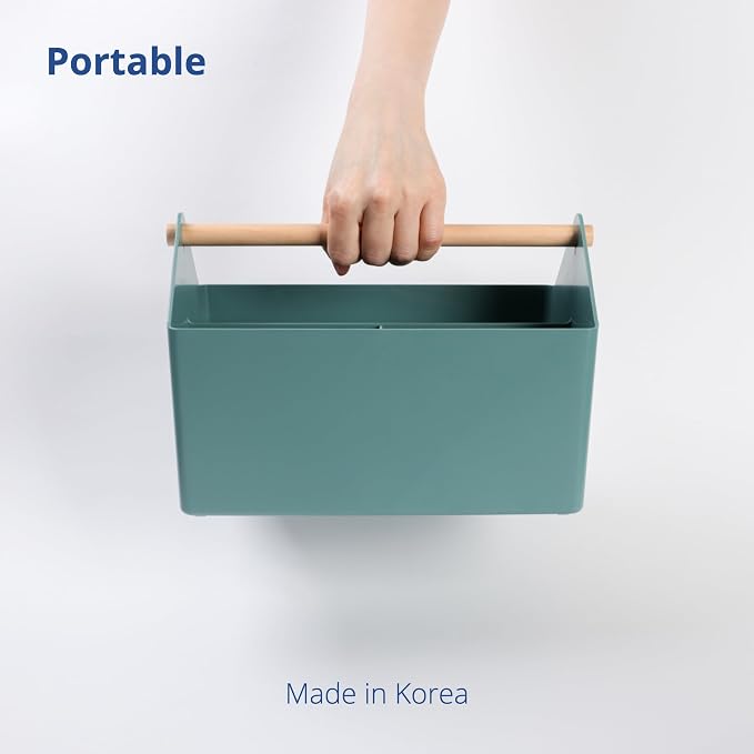 BLUE GINKGO Medium Storage Basket – Plastic Caddy - Image 5