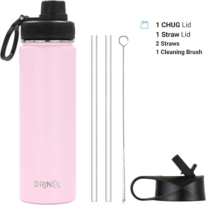 DRINCO Stainless Steel Water Bottle Spout Lid Vacuum Insulated Double Wall - Image 2