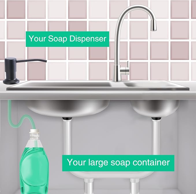 Soap Dispenser for Kitchen Sink, Built in Sink Soap Dispenser, Countertop Soap - Image 3