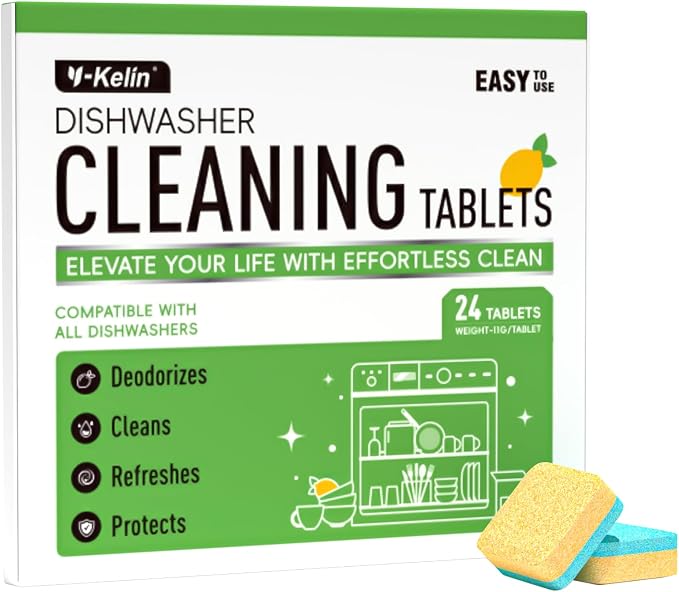 Dishwasher Cleaner and Deodorizer Tablets 24 Pack by Y-Kelin