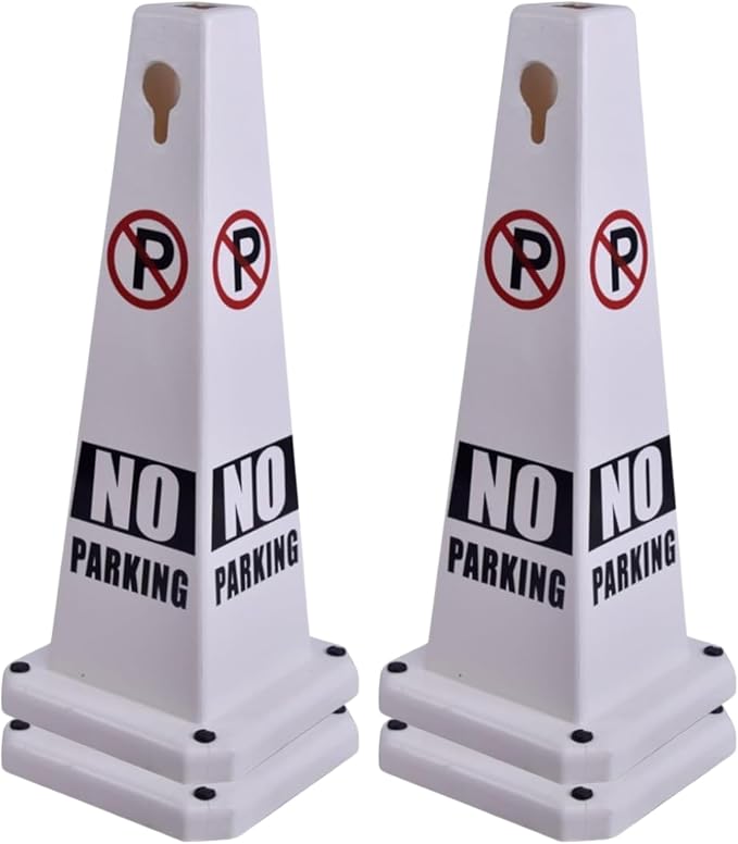 4-Pack 26.5" Caution Cones, 4-Sided Visible Safety Signs by OranclUS