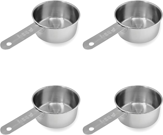 1/3 Cup Stainless Steel Measuring Cup | Sturdy Metal 80 ml | 80 cc | 3 oz | by Knupp+Co.