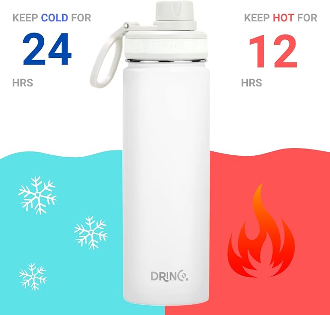 DRINCO Stainless Steel Water Bottle Spout Lid Vacuum Insulated Double Wall - Image 4