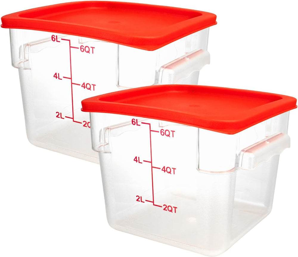 2 Pack Square Food Storage Container With Lid,2-12 Quart Commercial Storage B...