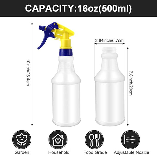 Eccliy 12 Pcs 16 Oz Plastic Spray Bottle, Adjustable Empty Reusable Sprayer - Image 2