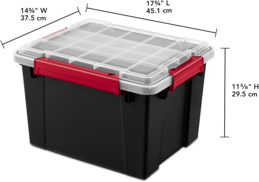 Sterilite 8 Pack Gasket Box, Stackable Plastic 8.5 Gallon Storage Container w...