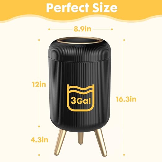 Bathroom Trash Can Automatic Touchless，3 Gallon Smart Motion Sensor Trash Bin - Image 7