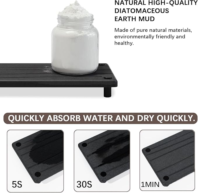 Quick Dry Sink Caddy Kitchen Sink Organizer, Water Absorbing Stone Tray - Image 2