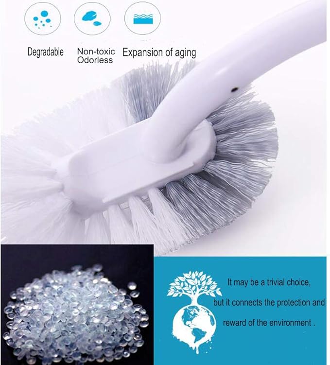 Marbarsse Bathroom Toilet Bowl Brush and Holder, Curved Design Toilet Brush - Image 4