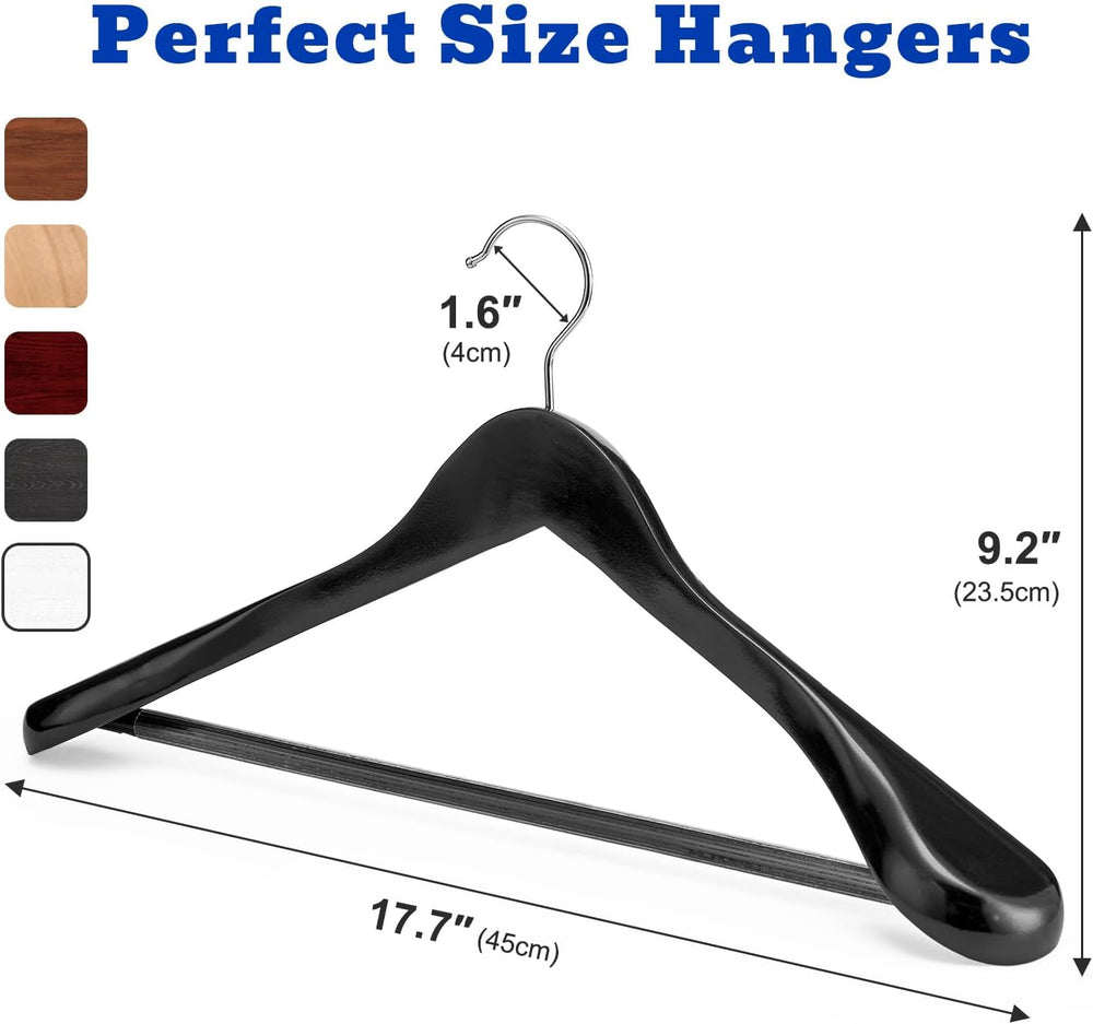 HOUSE DAY High-Grade Suit Hangers, Wide Shoulder Wooden Hangers with Non Slip...