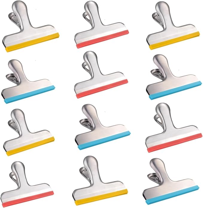 HOUSE AGAIN 12 Pack Stainless Steel Chip Bag Clips Covered - Image 8