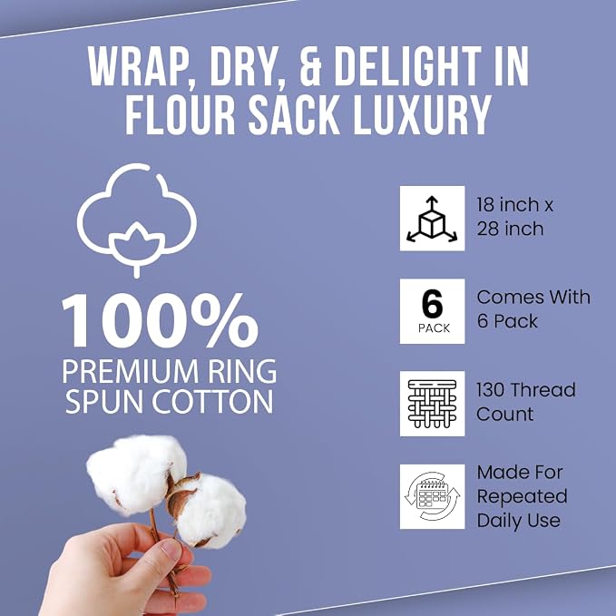 WHITEWRAP Flour Sack Towels| Tea Towel - Image 7