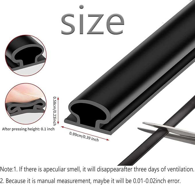 Black Rubber Weather Stripping Door Seal Strip, D Shape Door Rubber Weather - Image 7