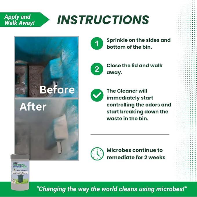 ACT Trash Deodorizer and Cleaner | Eliminates Odors Controls Garbage Sludge | - Image 4