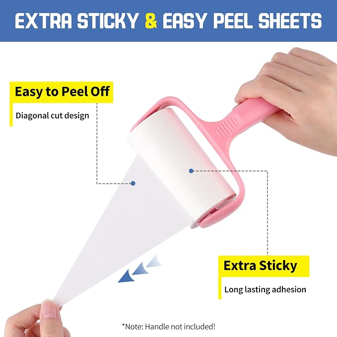 Extra Sticky Lint Roller Refills 6 Pack fit 3.8"-4" Standard Size Lint Roller - Image 3