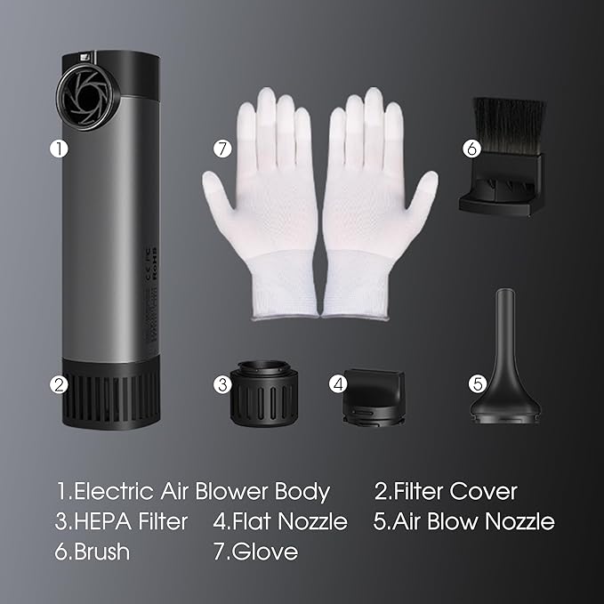 VSGO Electric Compressed Air Duster, Portable Cordless Handheld Air Blower - Image 9