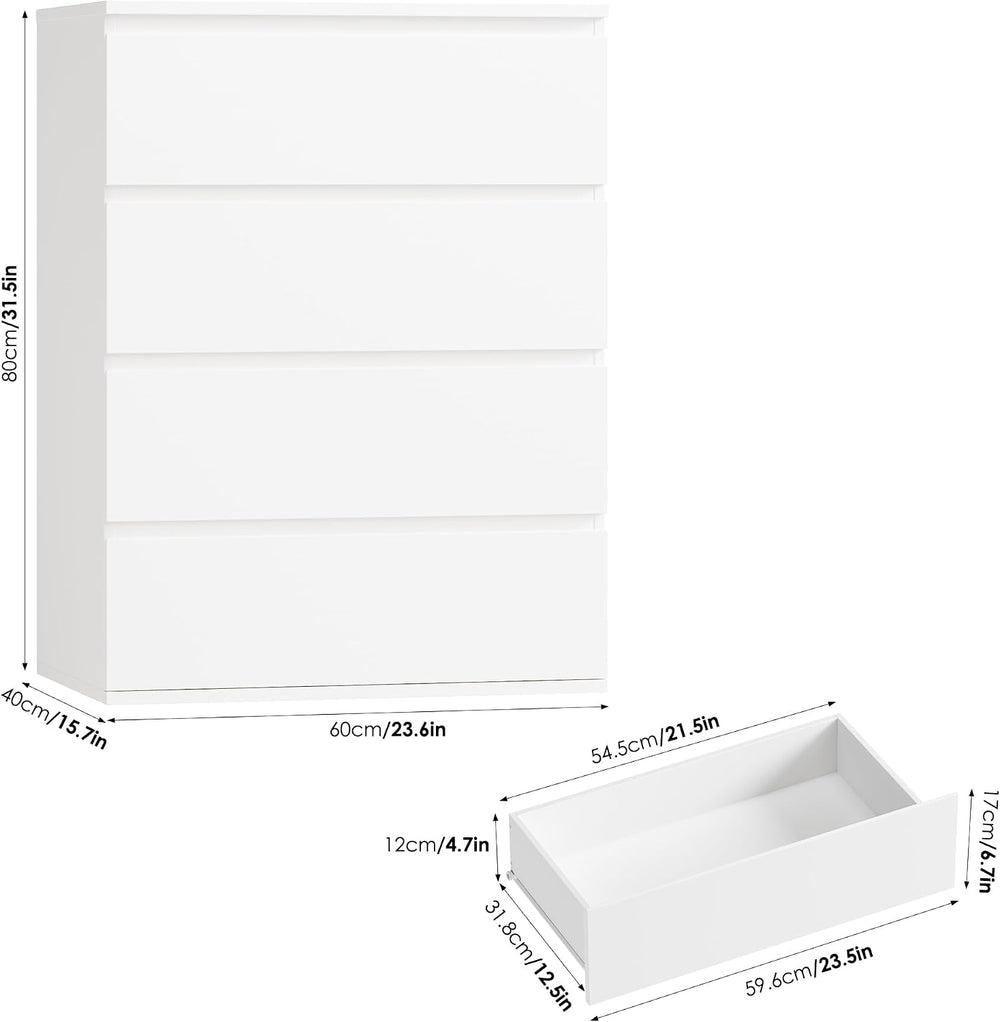 FOTOSOK White Dresser, Dresser for Bedroom, Small Dresser Chest of Drawers