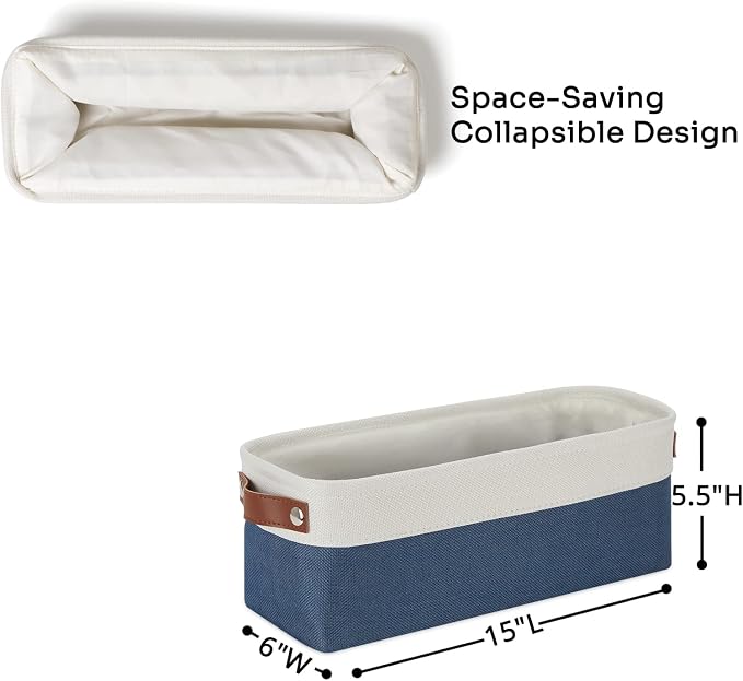 DULLEMELO Toilet Paper Baskets for Storage 15"x6"x5.5" Small Rectangular - Image 2