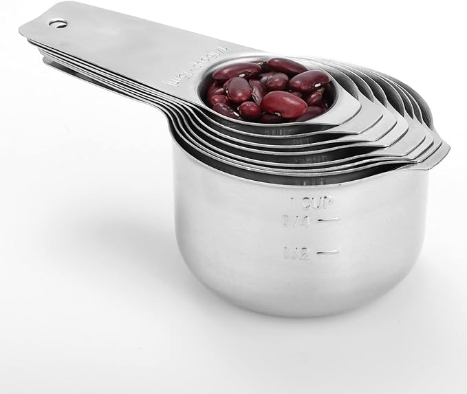 8 Pcs Stainless Steel Measuring Cups Set, Kitchen Measuring Cup - Image 5