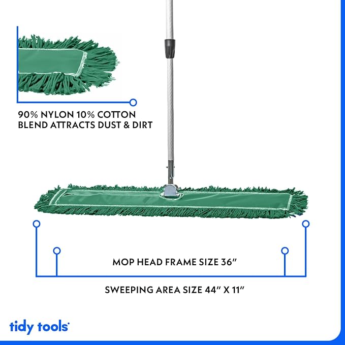 36 Inch Green Commercial Dust Mop & Floor Sweeper - Image 3