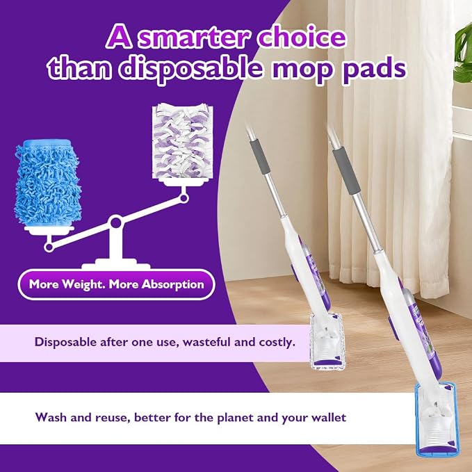Reusable Mop Pads for Swiffer PowerMop, 8 Pack Microfiber Mop Pad Refill - Image 4
