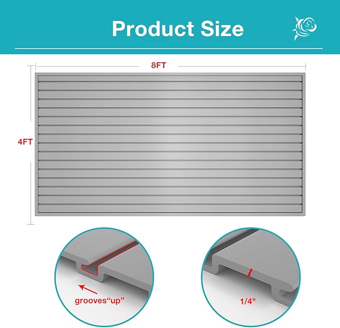 NeatiEase Slatwall Panel Wall Storage Systems, 4 x 8ft Slat Wall Paneling - Image 4