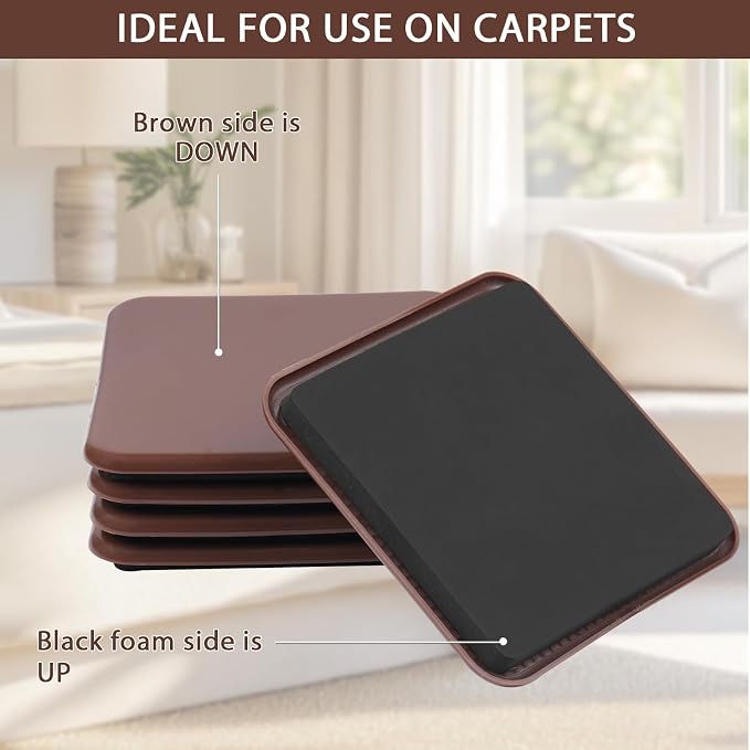 new space 8 Pack Furniture Sliders, 4.7 Inch Sliders - Image 3