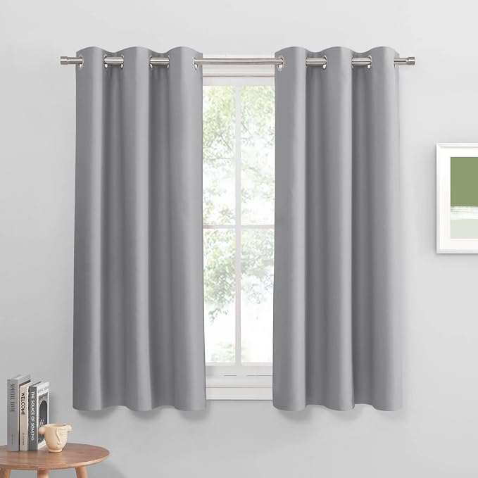 PONY DANCE Sliver Grey Blackout Curtains by PONYDANCE