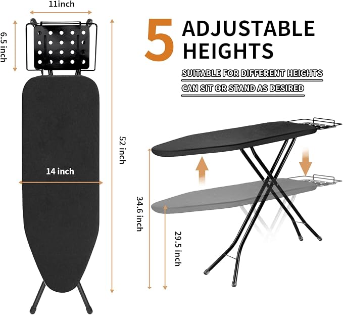 Ironing Board, 52x14 Inch Iron Board - Image 2