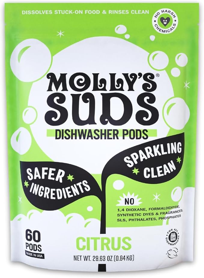 Molly's Suds Dishwasher Pods | Clean Dishwasher Detergent, Cuts Grease & Rinses by MollysSuds