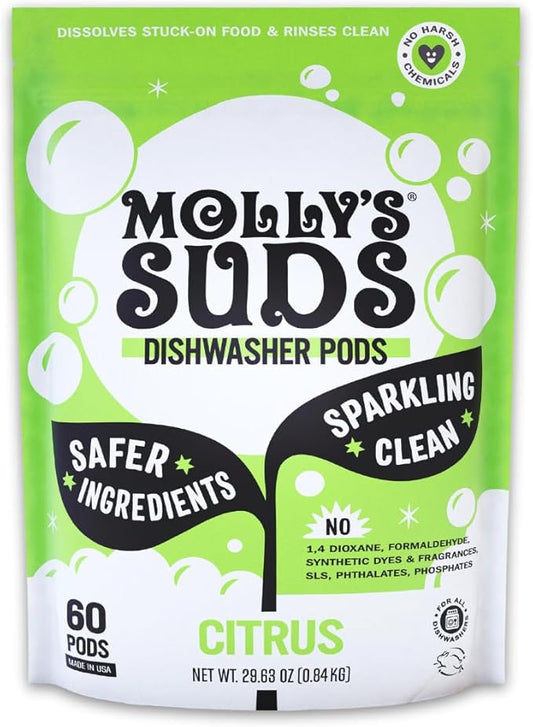 Molly's Suds Dishwasher Pods | Clean Dishwasher Detergent, Cuts Grease & Rinses by MollysSuds