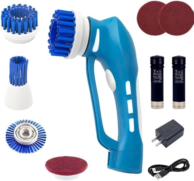 Electric Scrubber Power Cordless, Portable 360 Handheld Washing Cleaning Machine by RICHOOSE