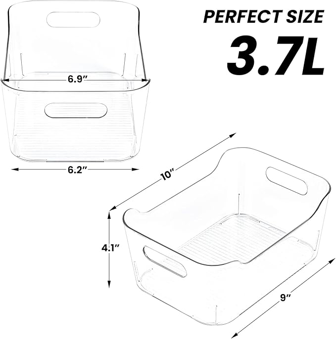 Clear Plastic Storage Bins, Refrigerator, Organizer Bins - Image 2