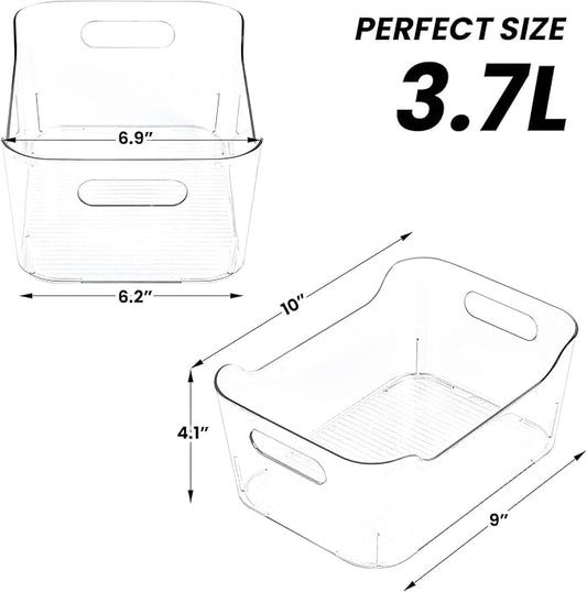 Clear Plastic Storage Bins, Refrigerator, Organizer Bins - Image 2