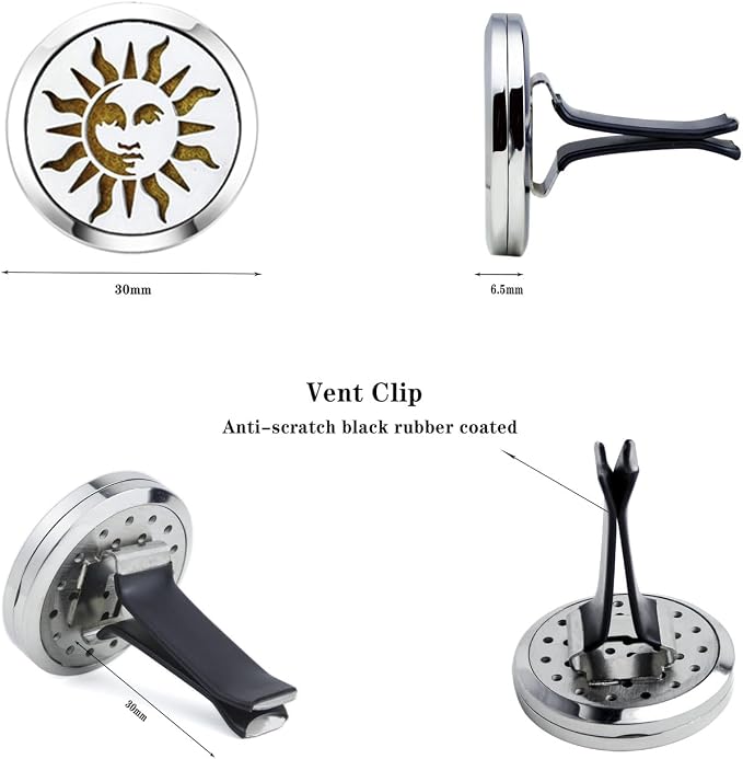 Sun Face Car Diffuser Vent Clip Aromatherapy Essential Oil Car Diffuser Vent - Image 6