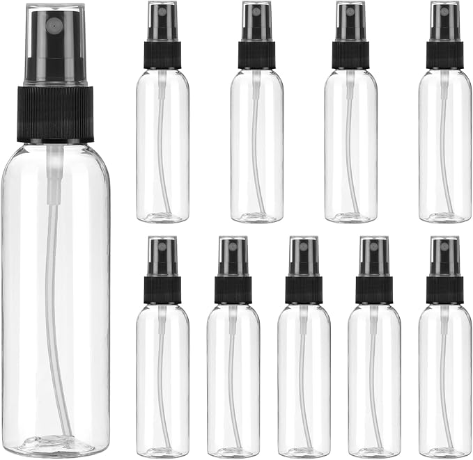 uxcell 10 Pack Spray Bottles, 2 Oz/60ML Clear Empty Mist Plastic Mini Travel by uxcell