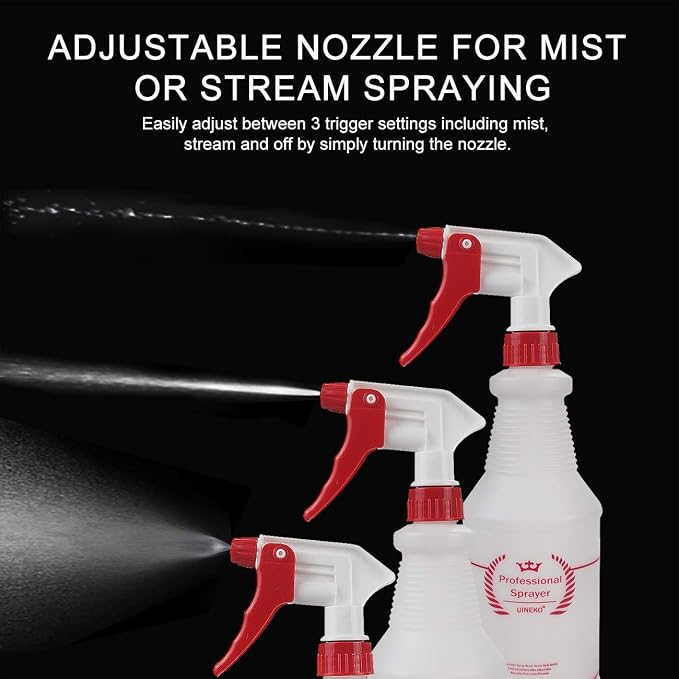 Plastic Spray Bottle 2 Pack, 32 Oz, All-Purpose Heavy Duty Spraying Bottles - Image 3