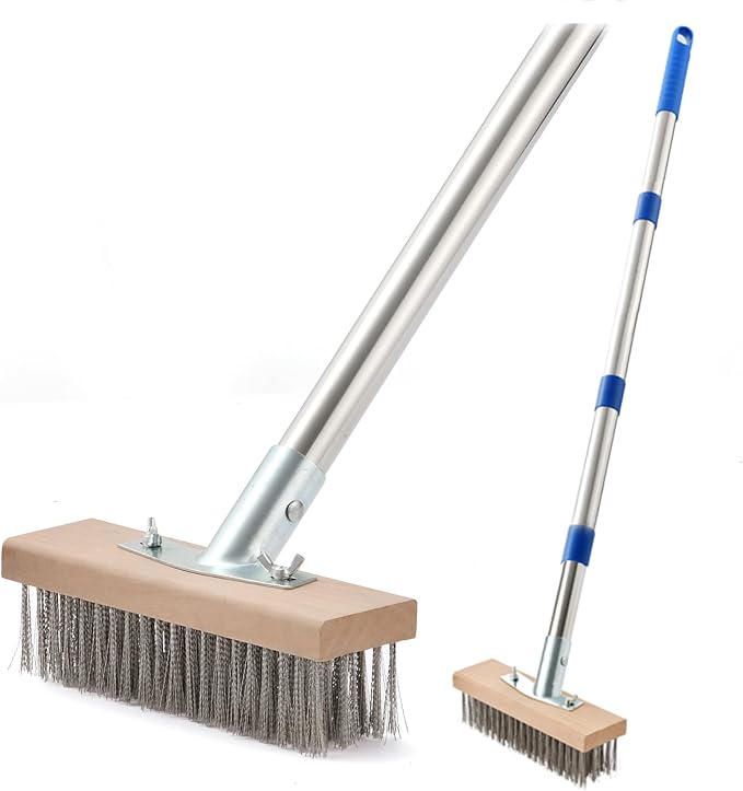 MAXMAN Floor Scrubber, Deck Brush, Stainless Steel Floor Scrub Brush by MAXMAN