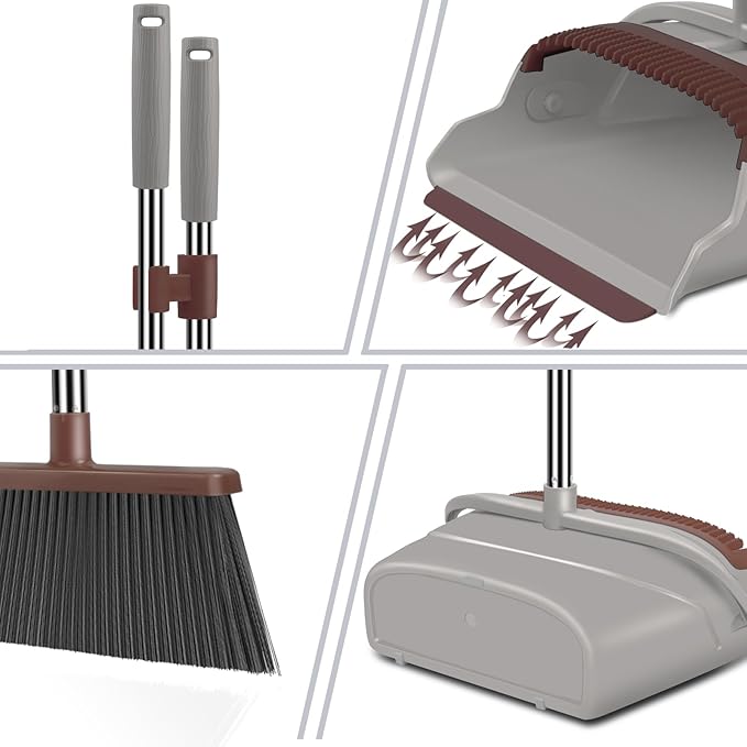 kelamayi Upgrade Broom and Dustpan Set, Self-Cleaning - Image 3