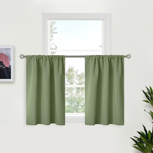 BGment Olive Green Blackout Curtains 36 Inches Long by BGment