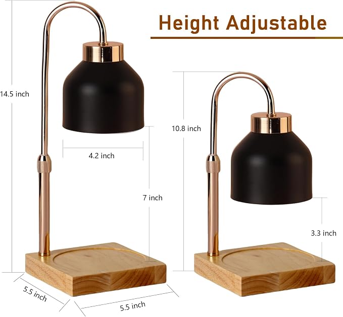 Candle Warmer Lamp, 2/4/8H Timer, Adjustable Height Candle Warmer, Vintage Home - Image 2