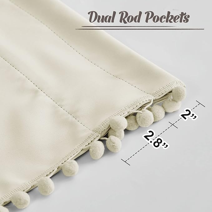 RYB HOME Bedroom Curtains 84 Inches Long Kids Curtains Blackout Window Drapes - Image 3